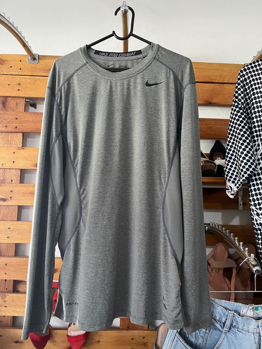 Nike pro combat dri fit fitted long sleeve hot sale shirt