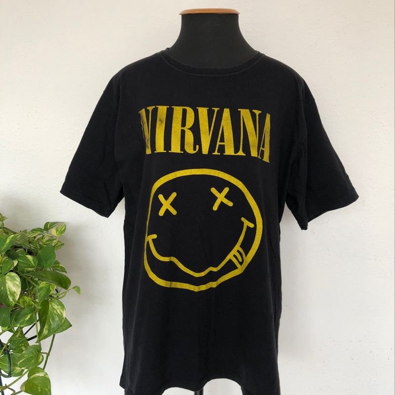 Camiseta Banda Nirvana Camisa Rock 100% algodão em Promoção na