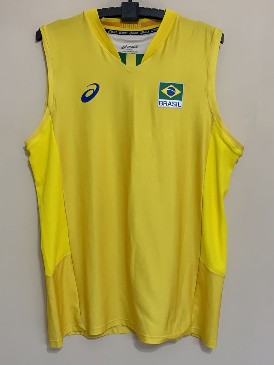 Camiseta Original Seleção Brasileira de Vôlei Gg Super Rara Roupa Esportiva Masculino Asics