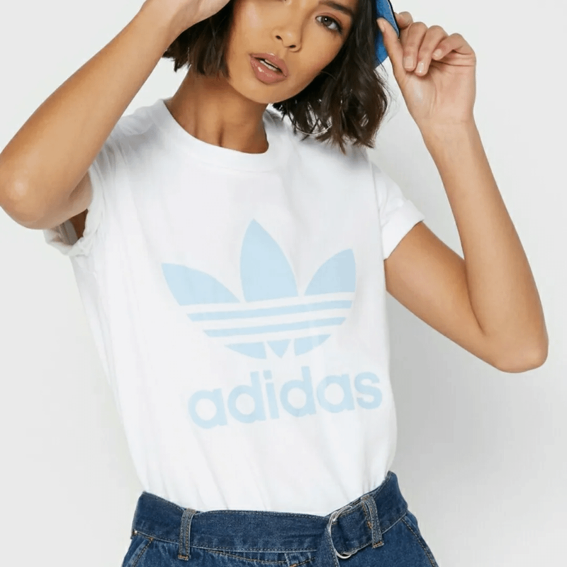 Camiseta adidas azul bebe hot sale feminina