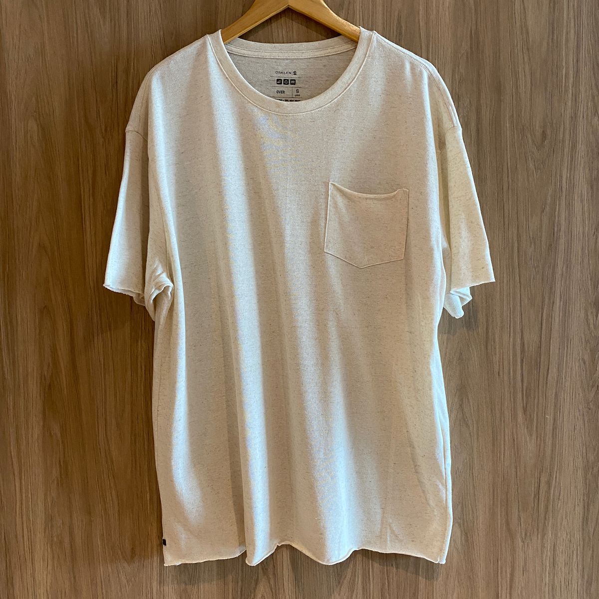 Camiseta Osklen Over Bolso Com Linho C nhamo Cru G Camiseta Masculina Osklen Nunca Usado 