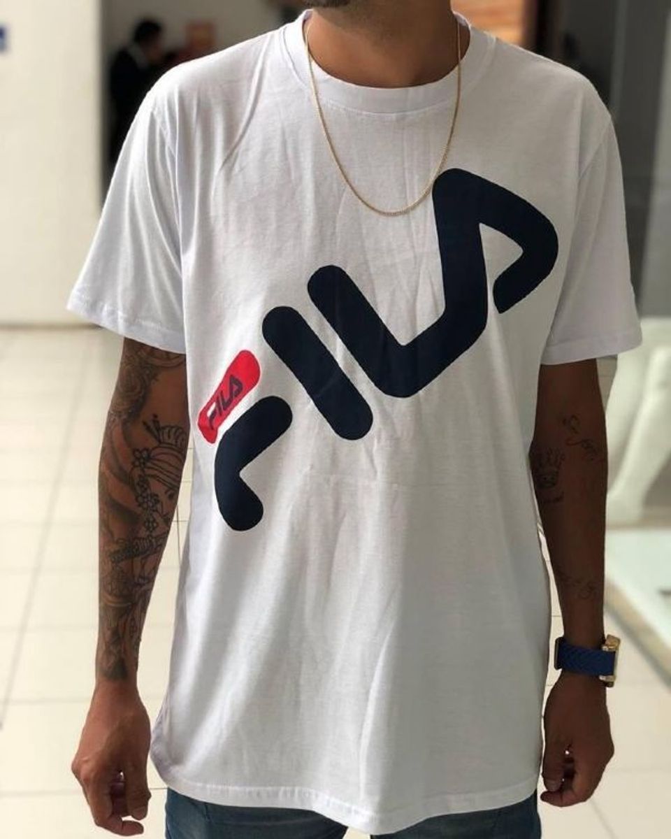 camiseta fila letter masculina