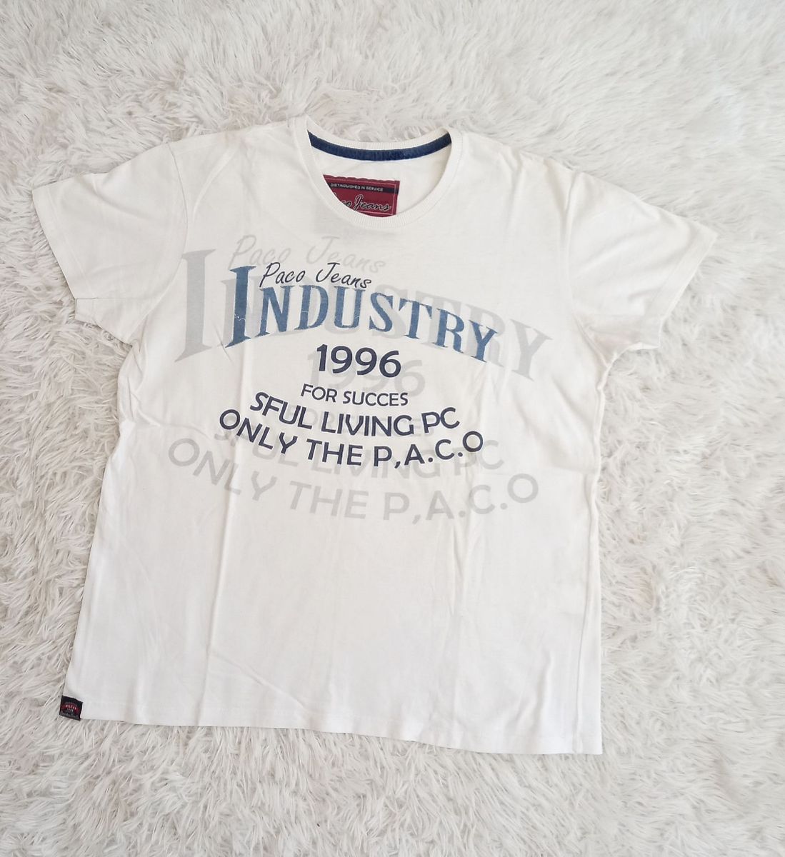 Camiseta T-Shirt Regular Malha Viscose Worker Branco Paco Jeans Lojas Mocó  - A tendência da moda Masculina e Feminina conectada com você!