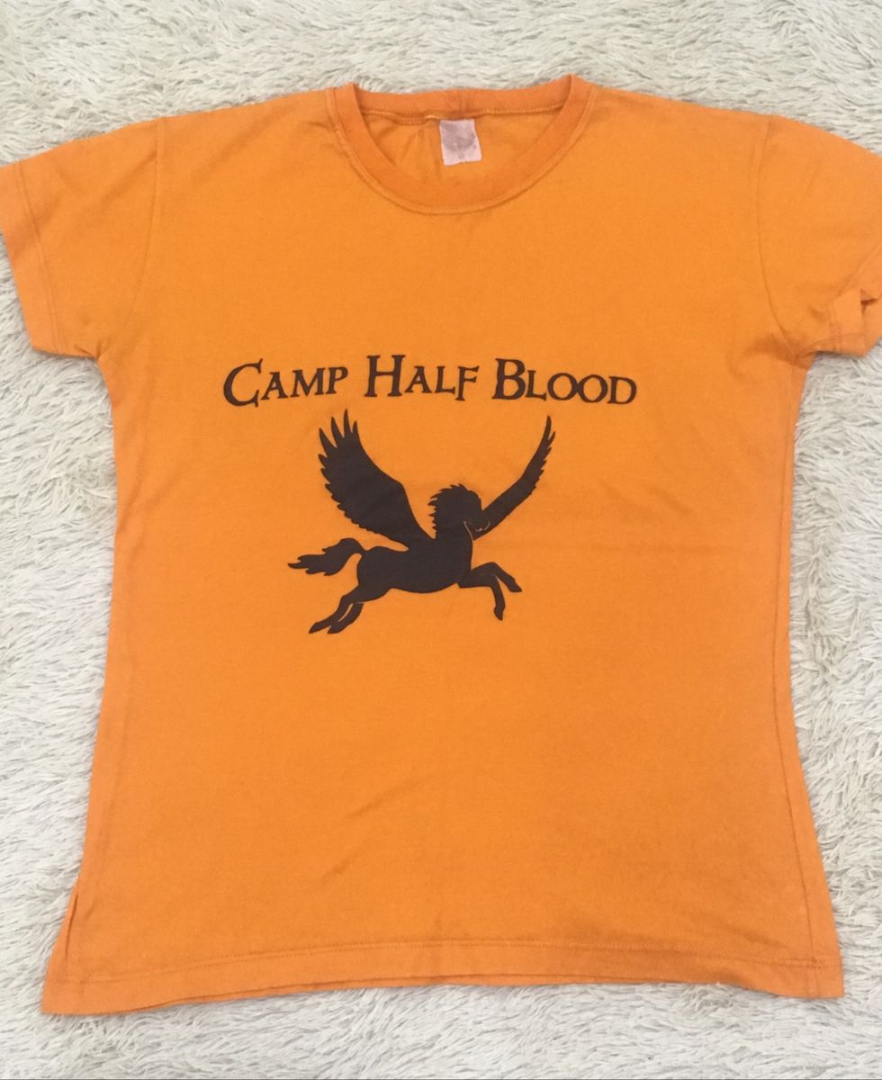 Camiseta infantil Percy Jackson camisa Camp Half Blood Meio Sangue