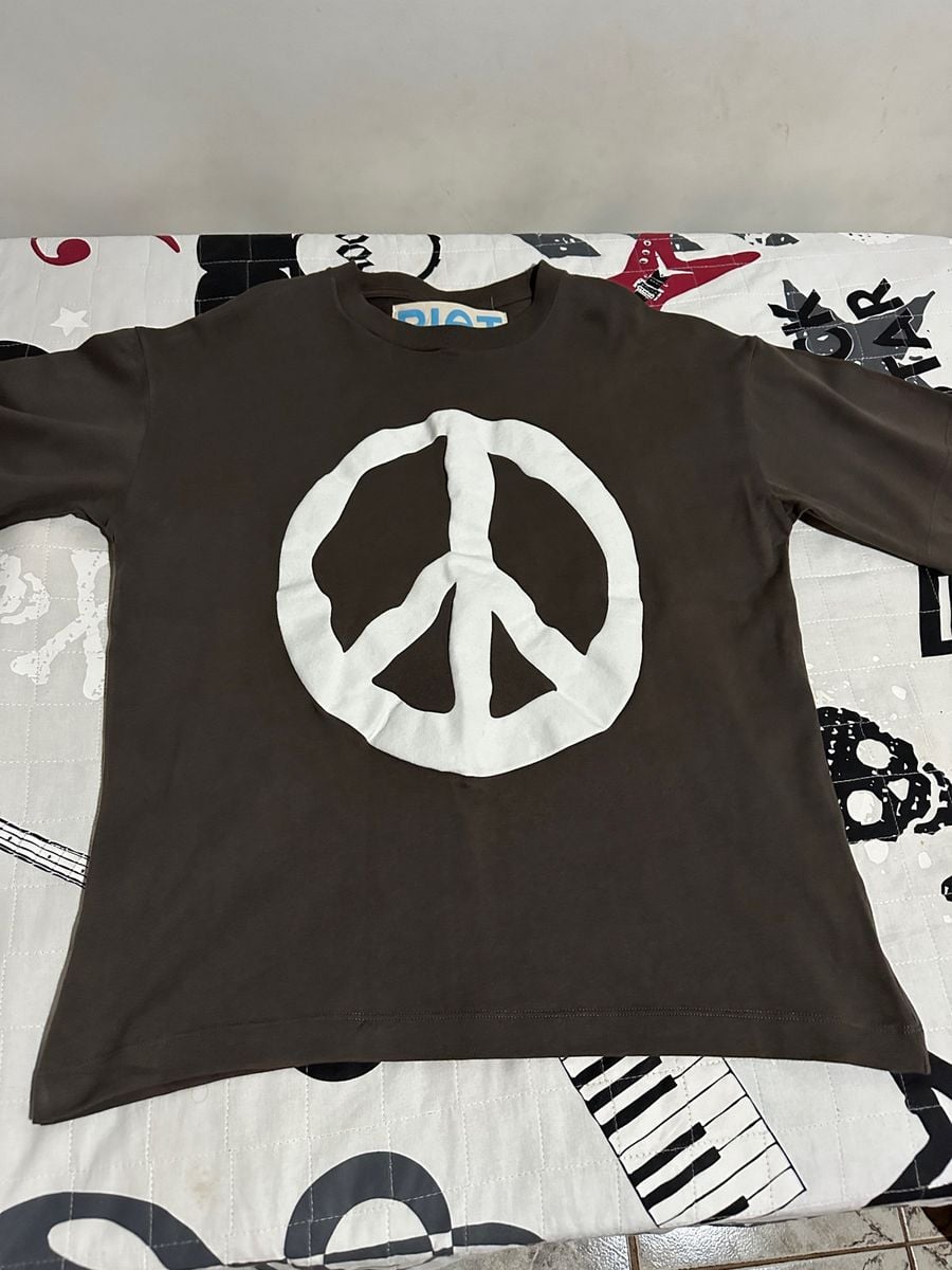 Camiseta Piet Peace Sign Oversized Estampa Puff | Camiseta