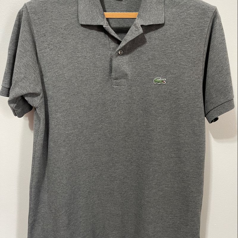 Camiseta Polo Lacoste Original Cinza Camisa Masculina Lacoste