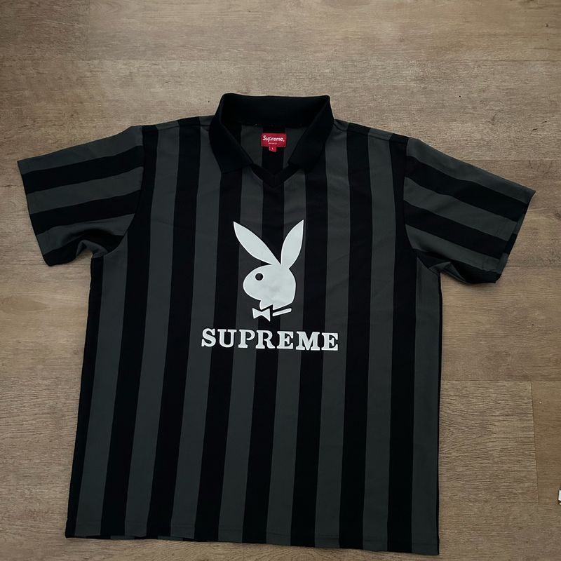 Supreme X Playboy Polo t shirt sale size Medium black