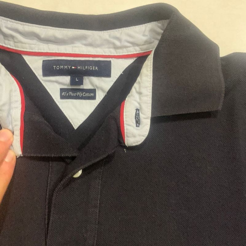 Camisa Polo Tommy Hilfiger Reta Logo Vermelha - Compre Agora