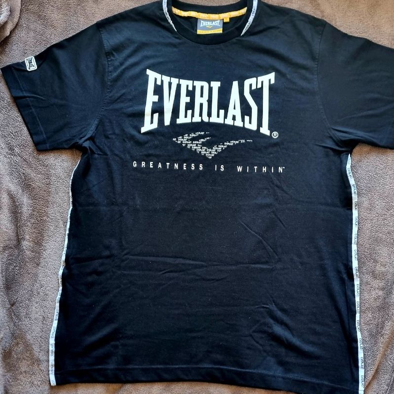Camiseta Preta Everlast Tam G Importada, Camiseta Masculina Everlast Usado  94360762