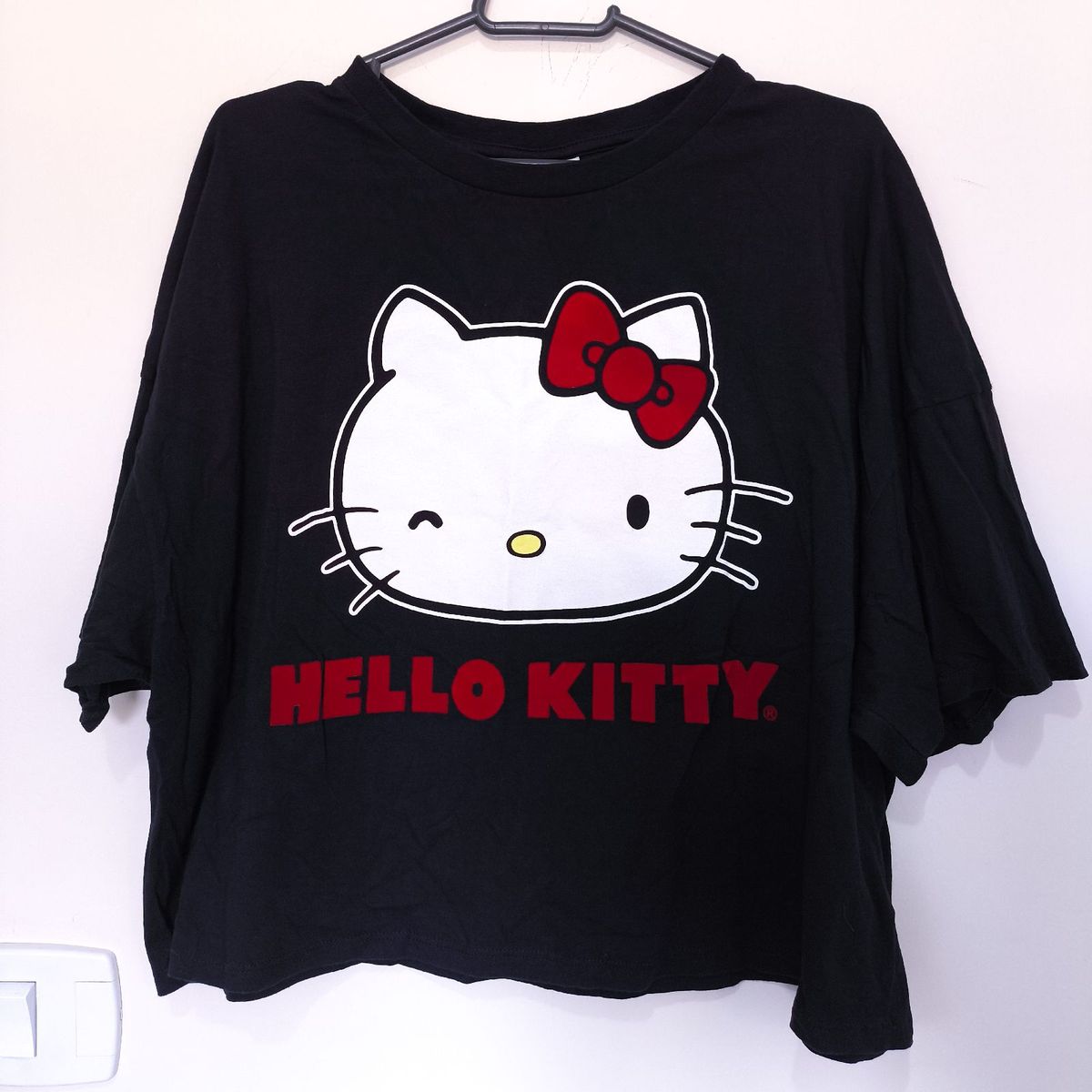 Camiseta Preta Hello Kitty Sanrio Original Emo Scene Kids Egirl Kuromi