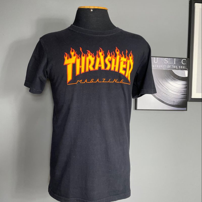 Camiseta Preta Thrasher Masculina Original/ Impecável Tamanho M