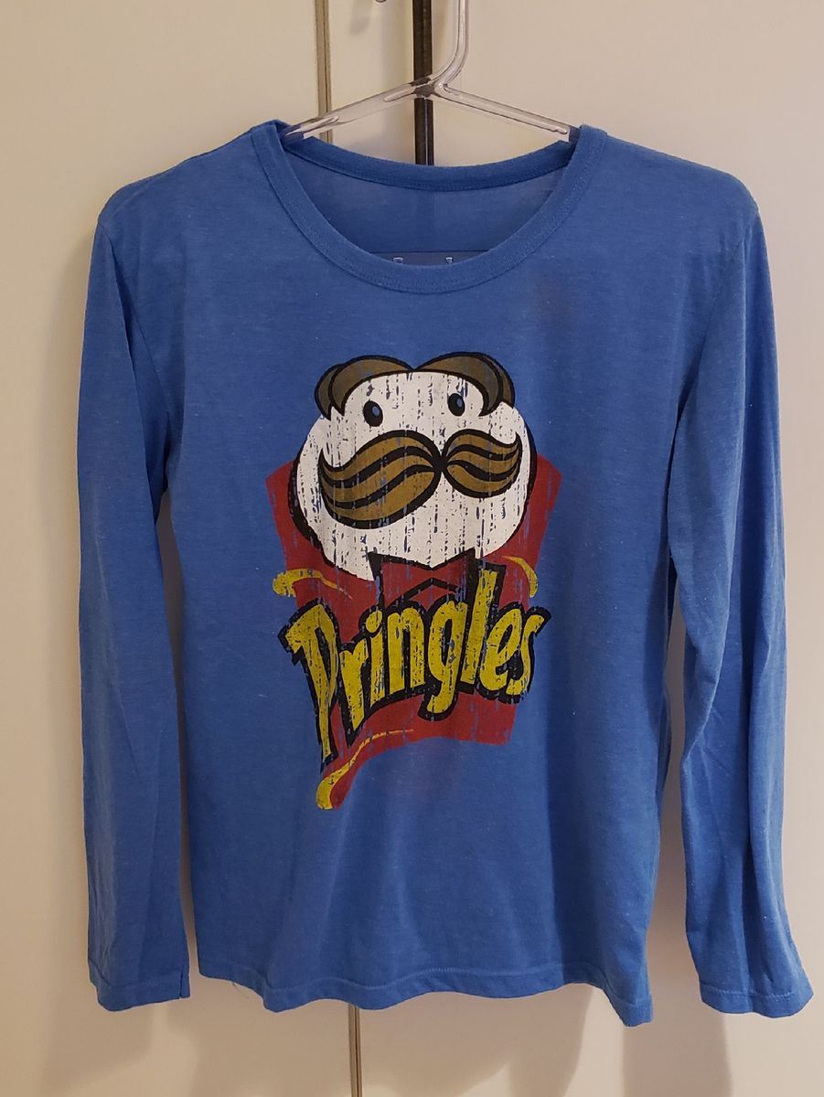 Camiseta Pringles Azul Manga Longa Camiseta Feminina Usado Enjoei