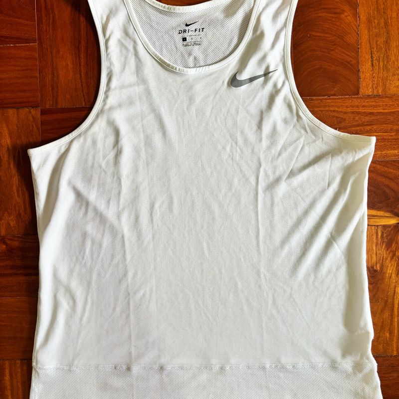 Camiseta Regata Nike Running Branca Treino G Camiseta Masculina