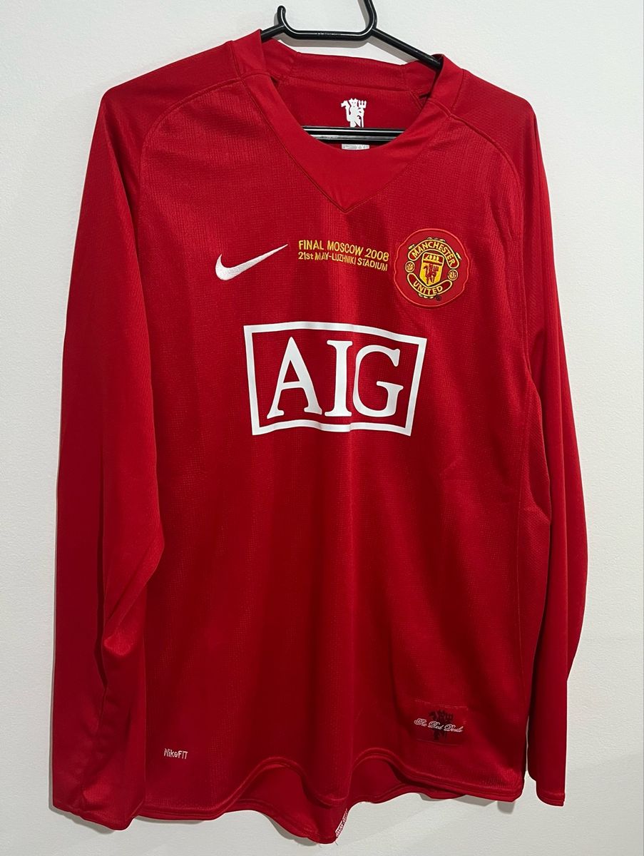 Camiseta Retrô 2008 Manchester United Manga Longa Xl | Camiseta ...
