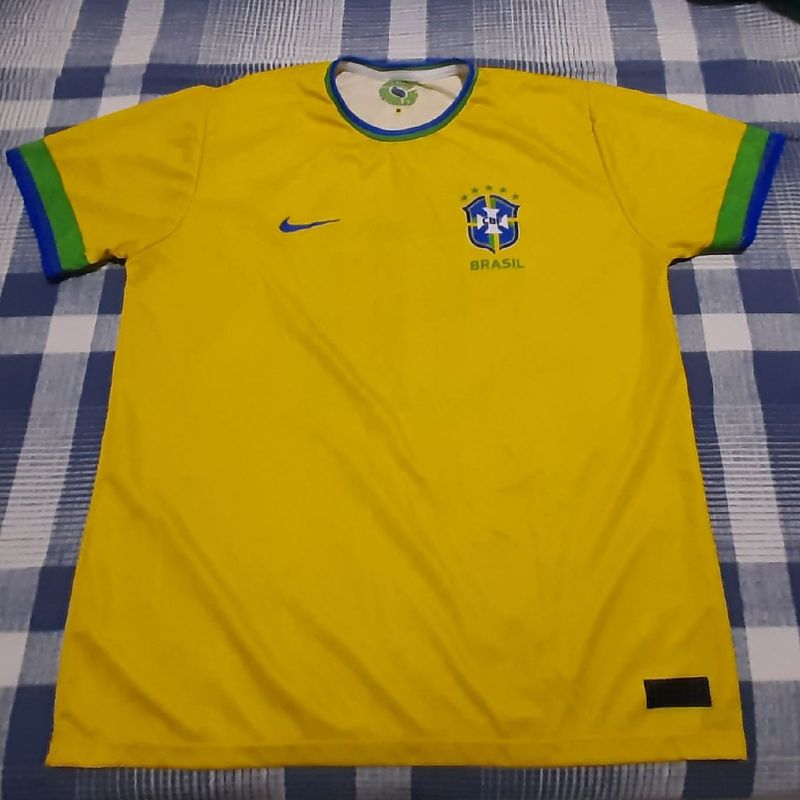 Camiseta Seleção Brasileira Amarela Cbf Tamanho Gg Masculina