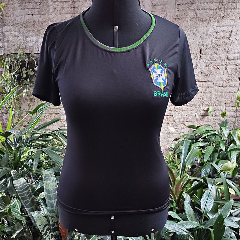 Camisa Brasil Preta Feminina  Camiseta Feminina Brasil Nunca