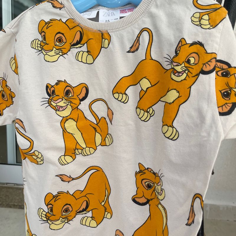 Camiseta Simba Zara Roupa Infantil para Menino Zara Usado 92877598 enjoei