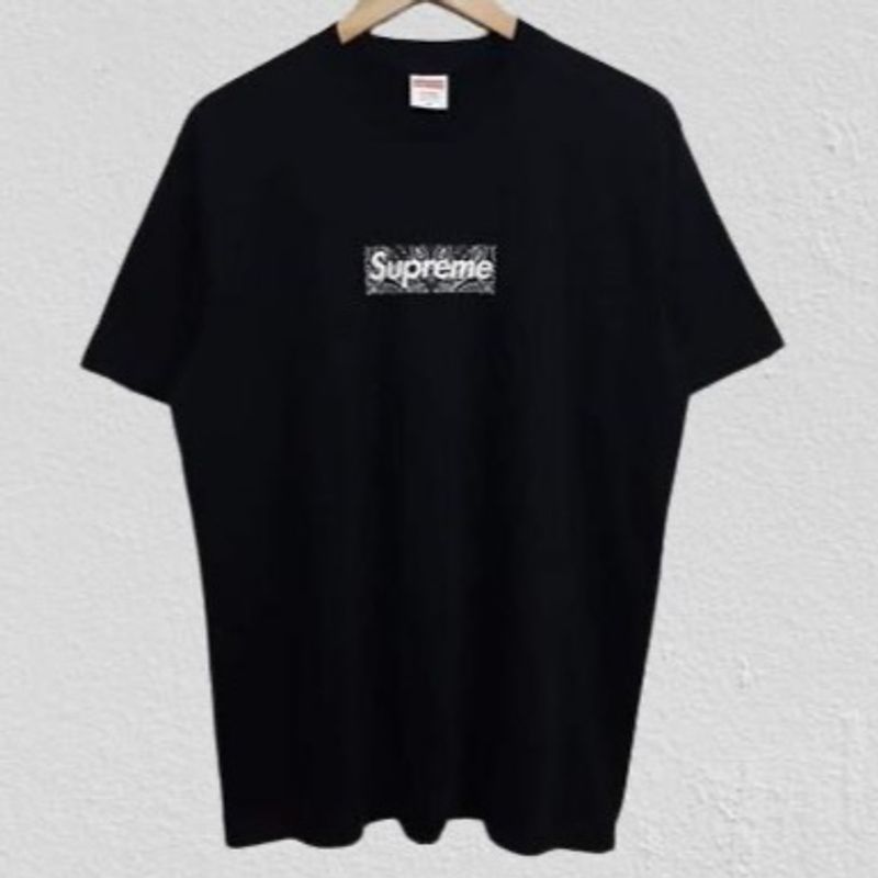 Camiseta Supreme Bandana Box Logo Preta Bogo Preto Black Camisa