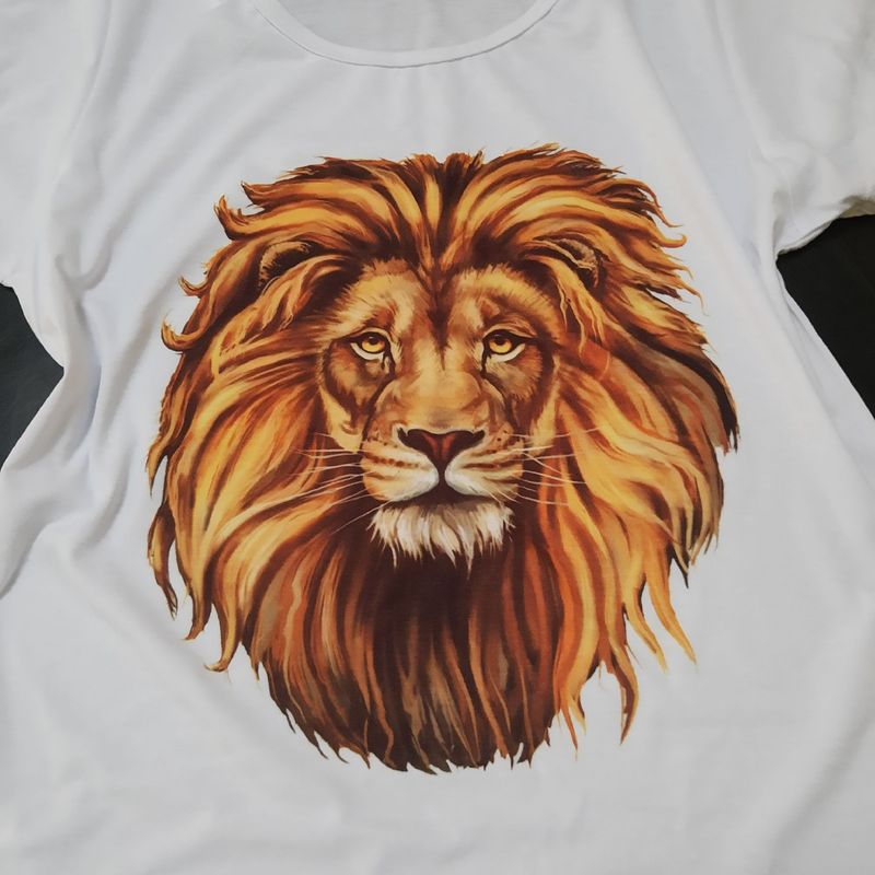 T Shirts Lion | Camiseta Feminina Flor De Cereja Nunca Usado 93127106 |  enjoei
