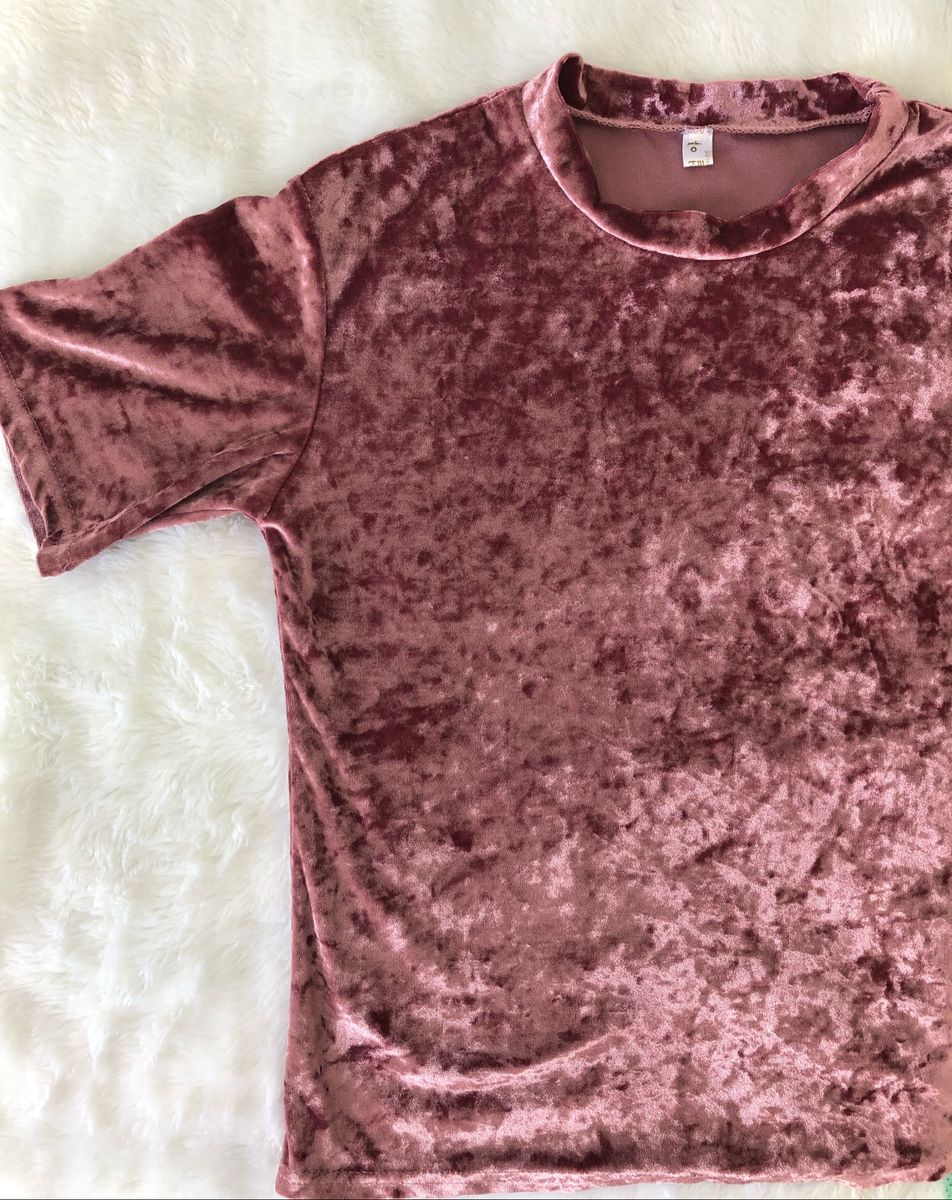 camisa veludo feminina
