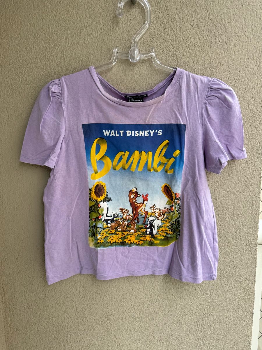 Camiseta Walt Disney Bambi Zara Tamanho P Camiseta Feminina Zara