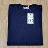 camiseta zara basica marinho m - manga curta zara