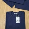 camiseta zara basica marinho m - manga curta zara