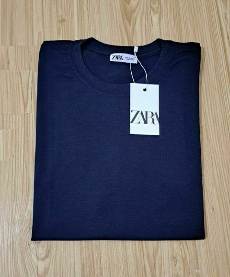 camiseta zara basica marinho m - manga curta zara