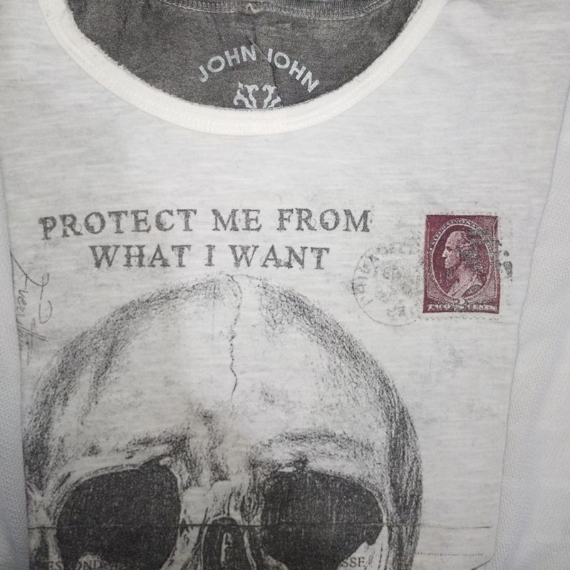 Camiseta John John Estampada Preta Lote com 4 Peças