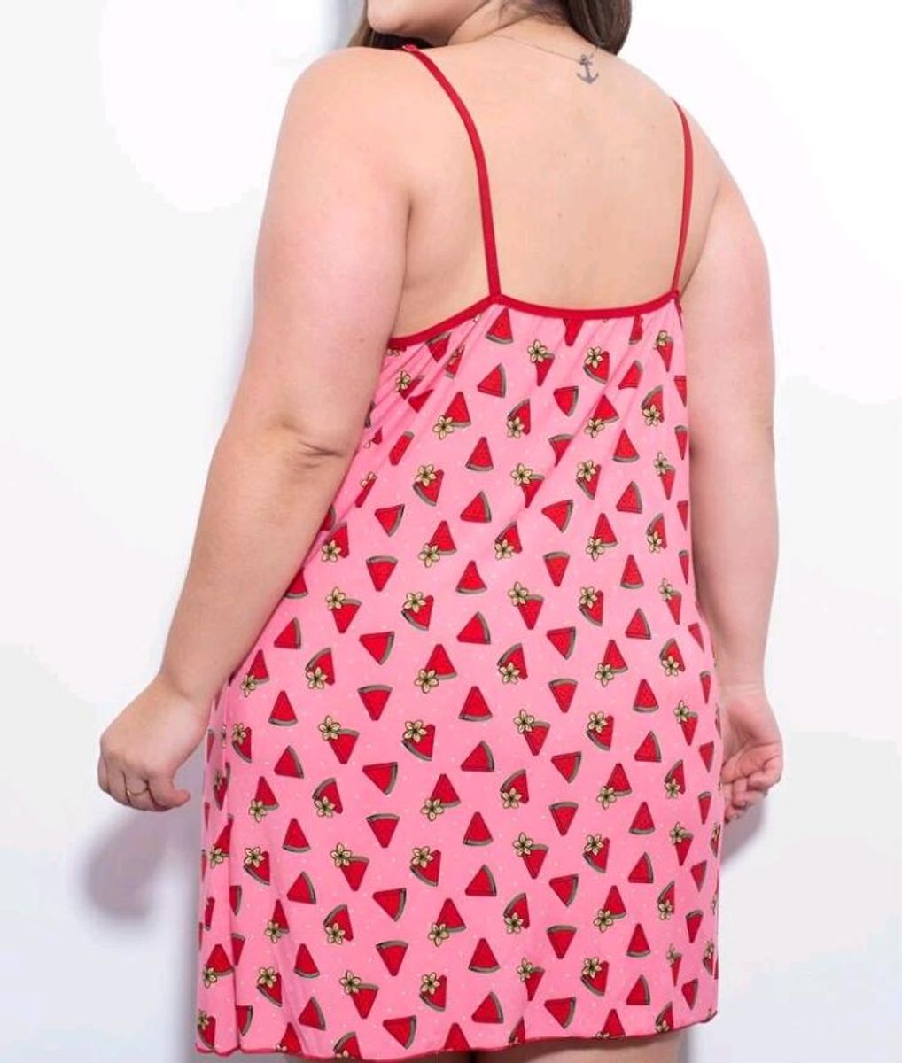 Camisola Básica Plus Size com Renda