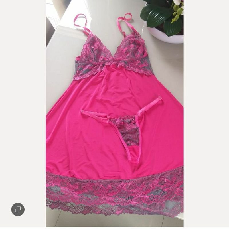 Camisola Rosa Na Renda, Lingerie Feminina Isa Bella Nunca Usado 91462950