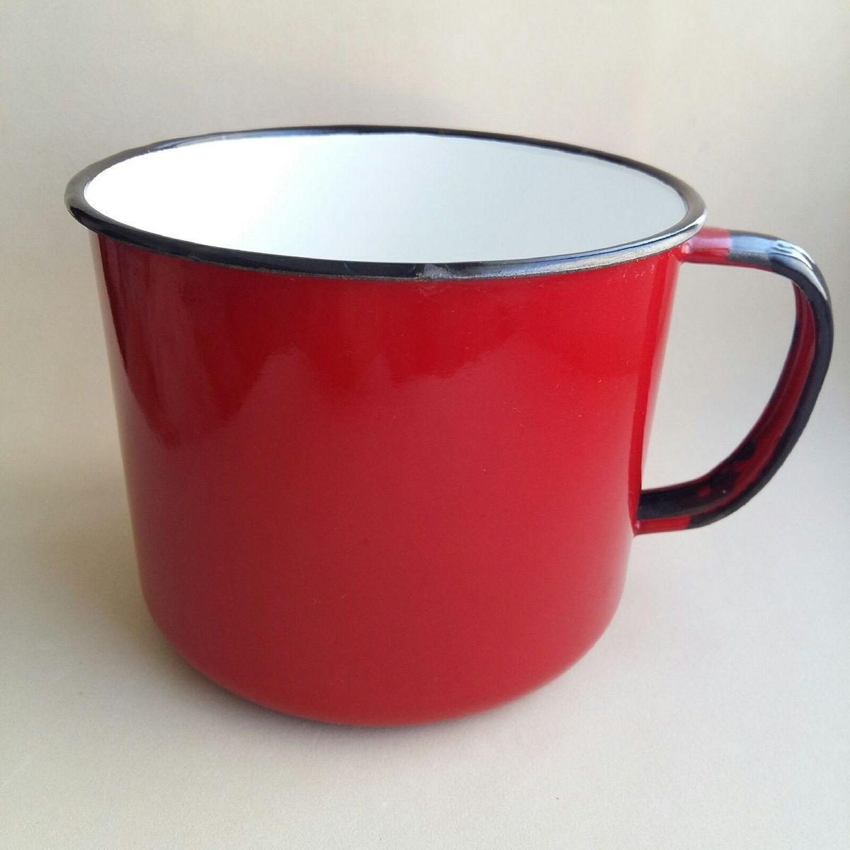 Caneca Leiteira Fervedor Antiga Em Ferro Esmaltado Canequinha Sem Marca Identificada Usado