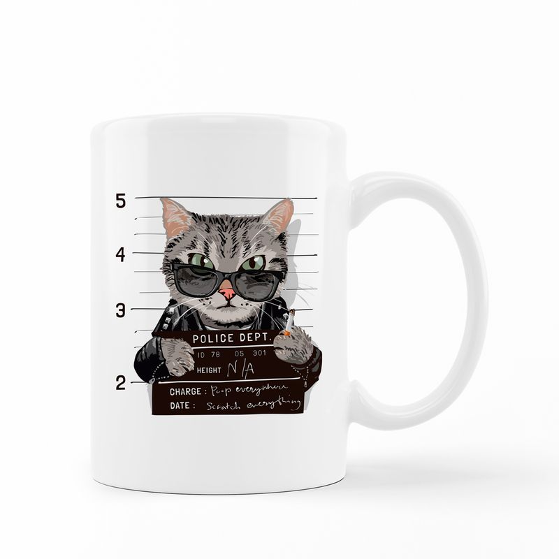 Caneca Gato Preto Decoração Cerâmica Gatinho Fofinho Pet