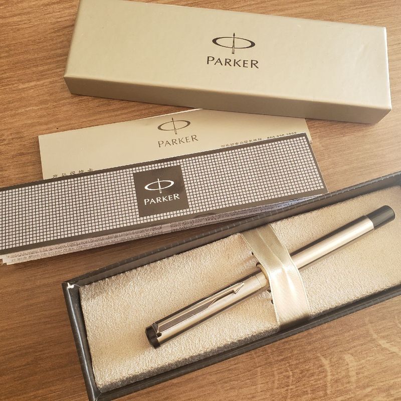 Caneta Roller Ball Parker Vector Aço Inox Ct S0723490, Parker