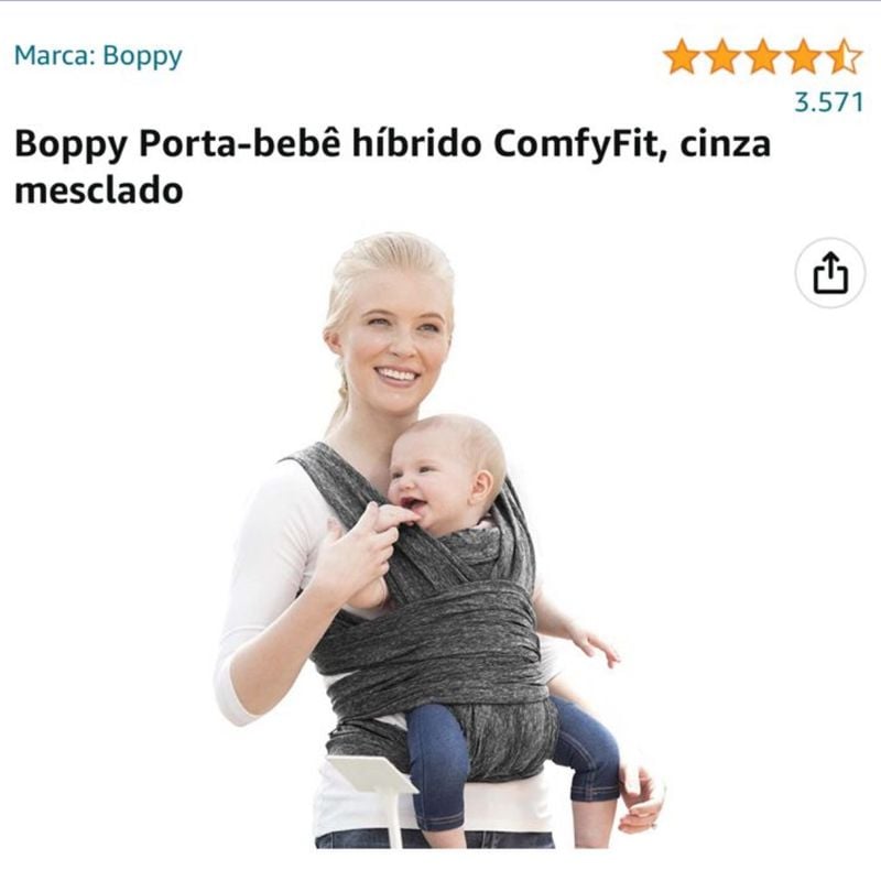 Canguru Boopy Comfy Cinza Canguru e Sling Infantil Chicco Usado