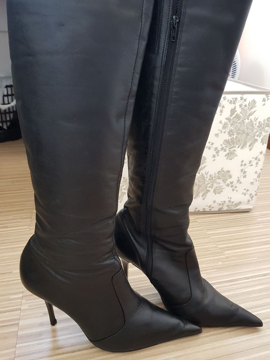 botas femininas cano alto salto fino