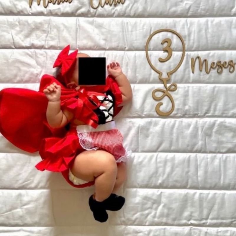 Vestido festa infantil da chapeuzinho vermelho e capa vermelha