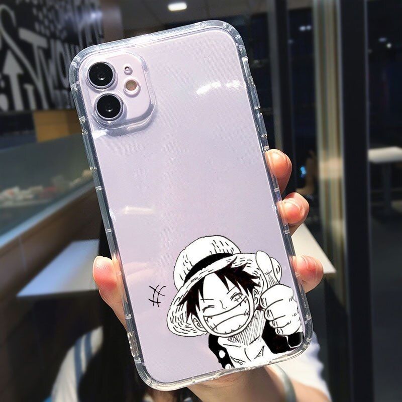 Capa Iphone X Ou Xs One Piece Design Monkey Luffy Preto e Branco