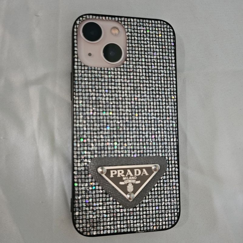 Capinha Iphone 13 Mini Prada com Glitter Colorido Case Capa