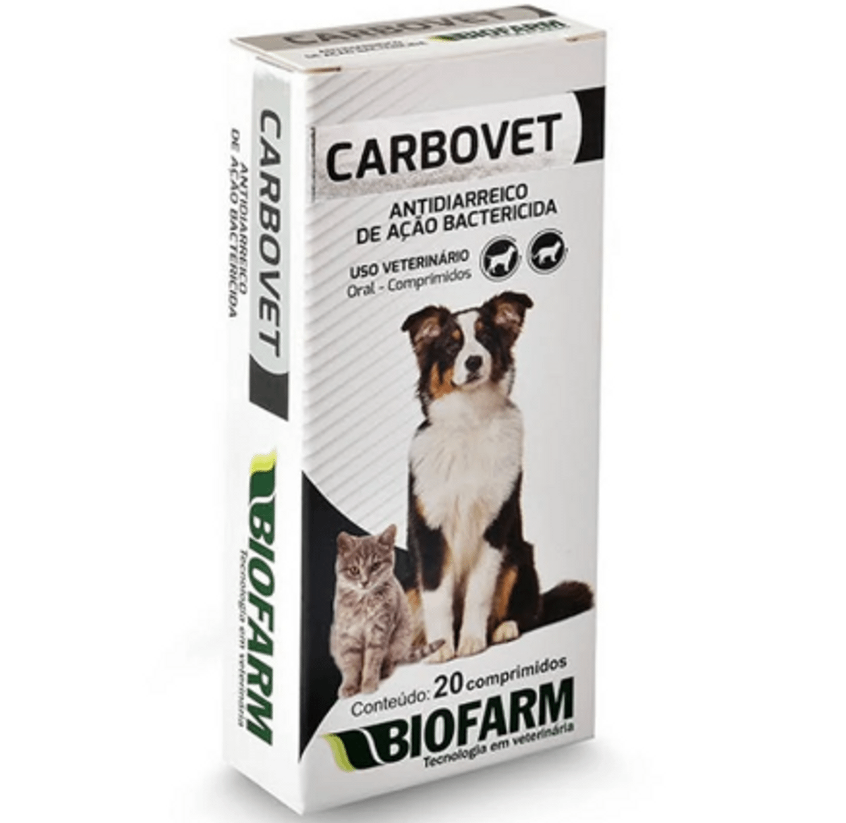 Carbovet Antidiarreico De Acao Bactericida Para Cães E Gatos Biofarm ...