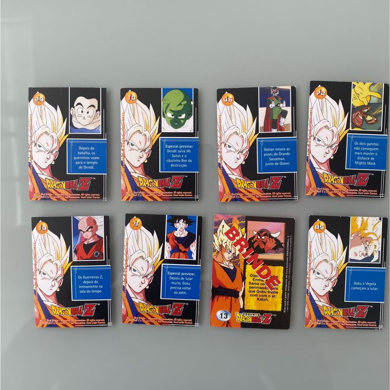 Card de Coleção - Lote de 8 Cards Dragon Ball Z - Antigos
