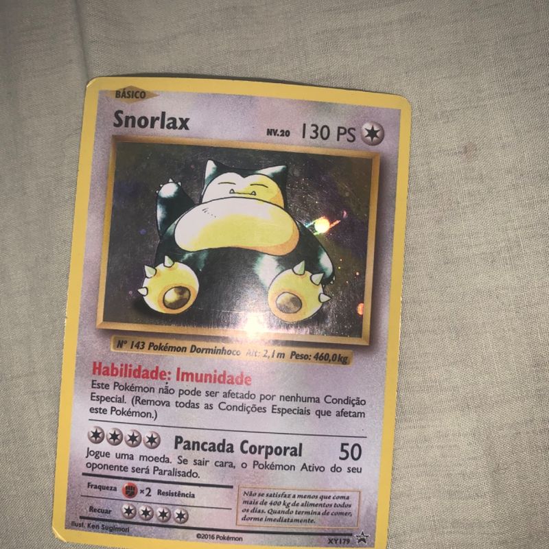 Carta Pokémon Rara Snorlax Nr 143, Item Infantil Pokemon Usado 76955815