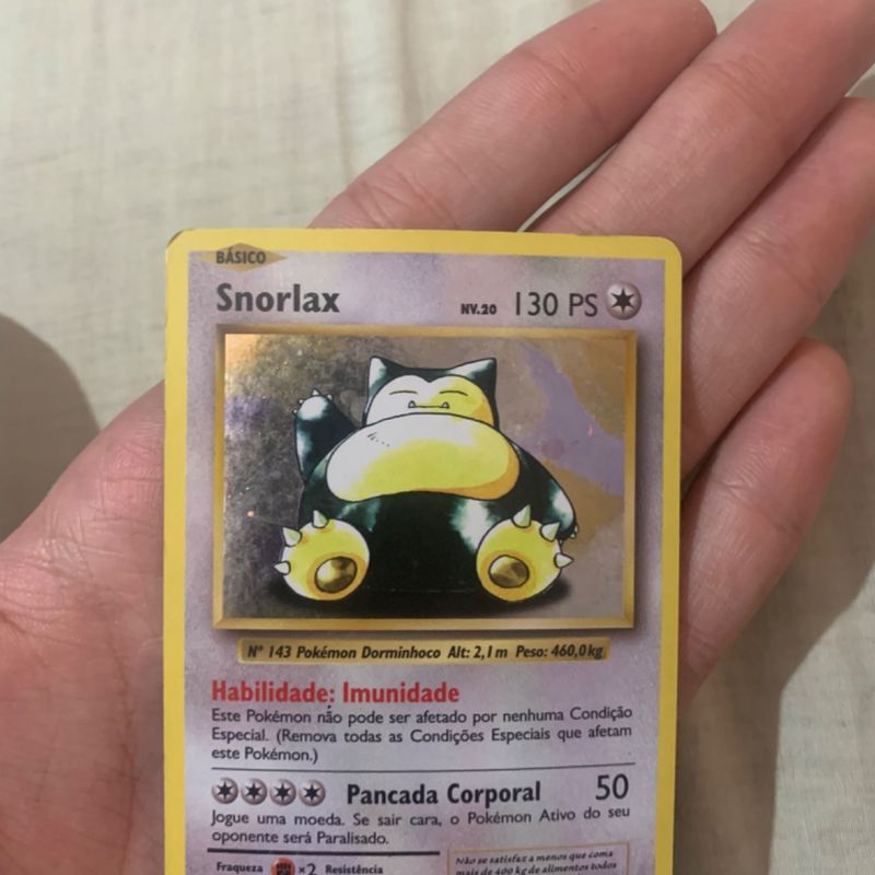 Carta Pokémon Rara Snorlax Nr 143, Item Infantil Pokemon Usado 76955815