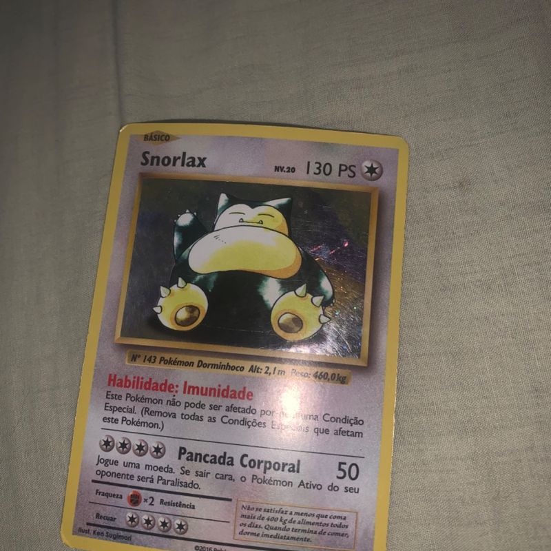 Carta Pokémon Rara Snorlax Nr 143