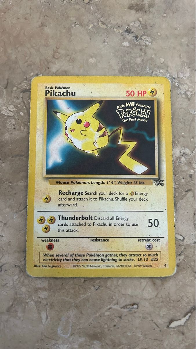 pikachu pokemon the first movie card Pokémon Card First Movie Sticker #7 Pikachu Raichu Blue Logo 1st Print –  AGS Collectibles main image 0