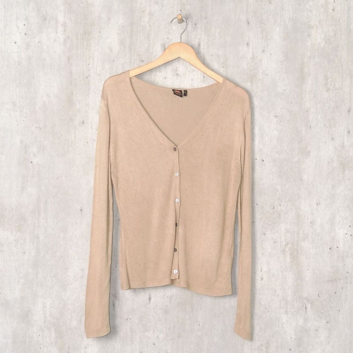 cardigan bege - casaquinhos members mark