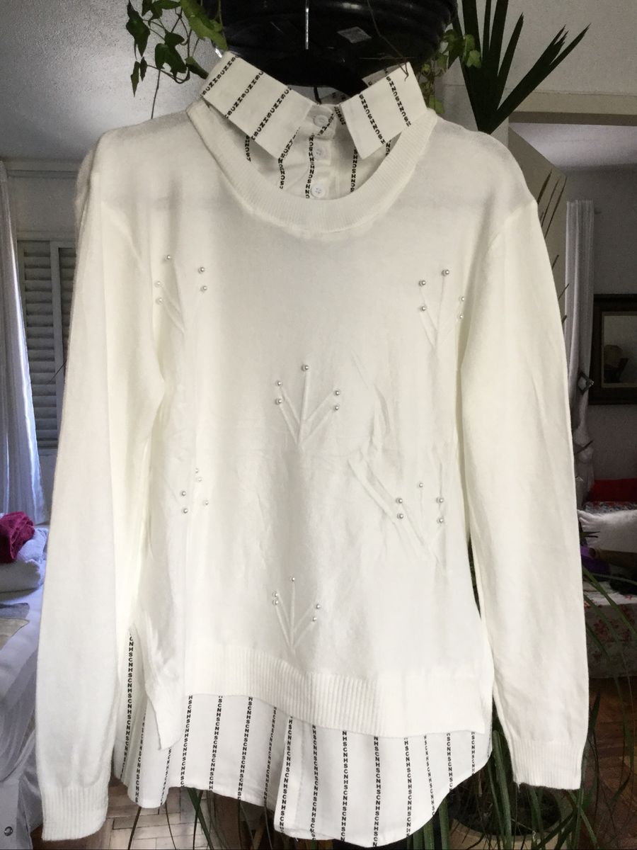 cardigan com camisa social