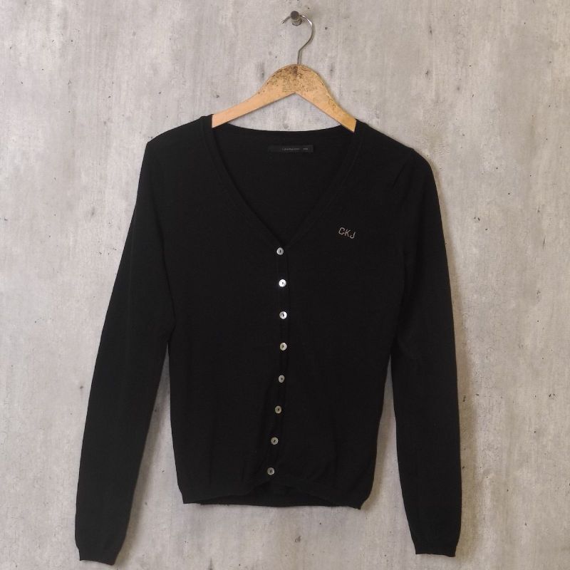 Cardigan Preto Tricô Manga Longa Calvin Klein Casaco Feminino Calvin  Klein Usado 76511268 enjoei