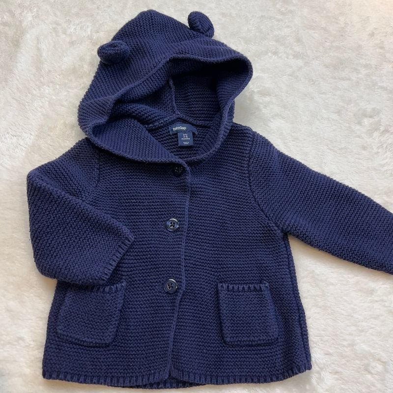 Cardigan Tricot com Capuz Ursinho Gap 3-6 Meses, Roupa Infantil para Bebê  Gap Usado 91996285