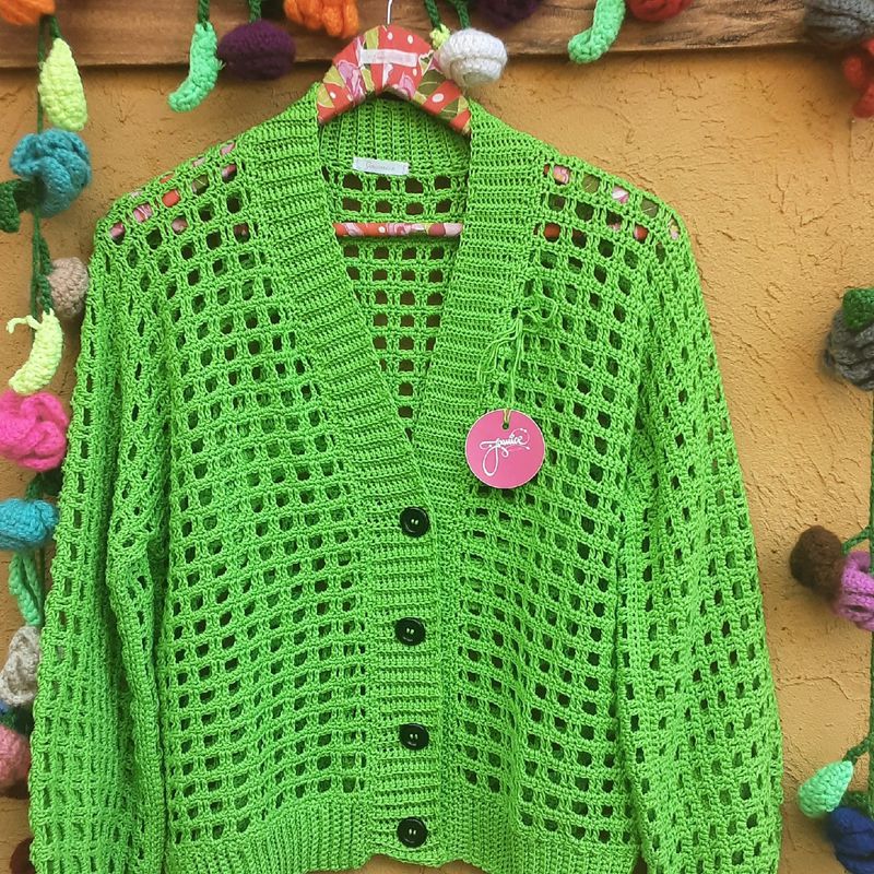 Cardigan store croche feminino